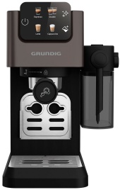 Кофеварка рожковая Grundig KSM 6430, автоматическая, молочная пена, черная, 1,1 л