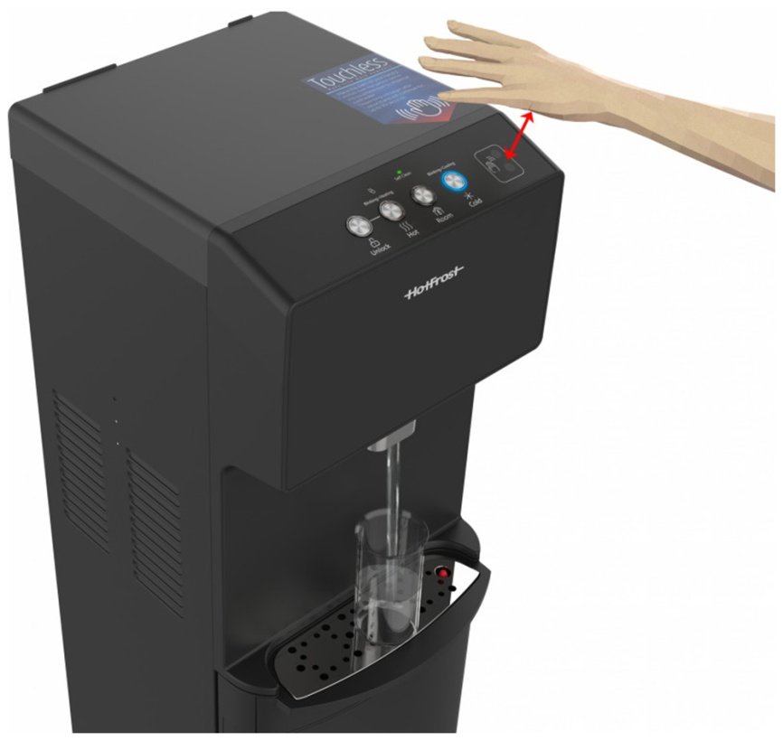 Кулер для воды HotFrost V450AMI black, черный с бесконтактной подачей воды фото 6