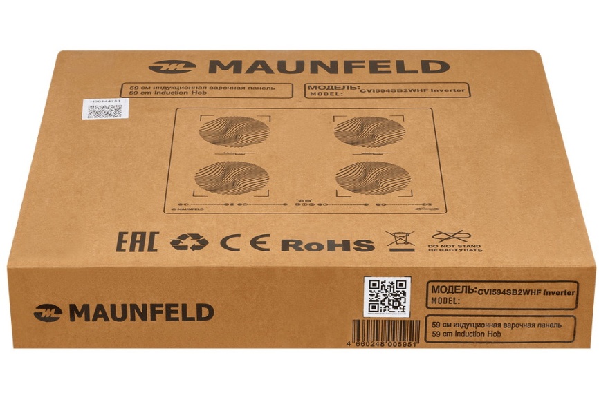 Электрическая варочная панель Maunfeld CVI594SB2WHF Inverter 59 см, 4 конфорки стеклокерамика, белый фото 8