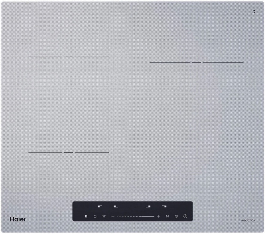 Электрическая варочная панель Haier HHY-Y64TVTPG 59 см, 4 конфорки стеклокерамика, серый фото 1