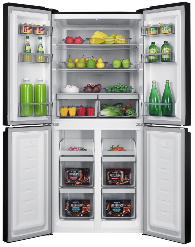 Многокамерный холодильник Hotpoint HFL4 522I XBR No frost, черный фото 2