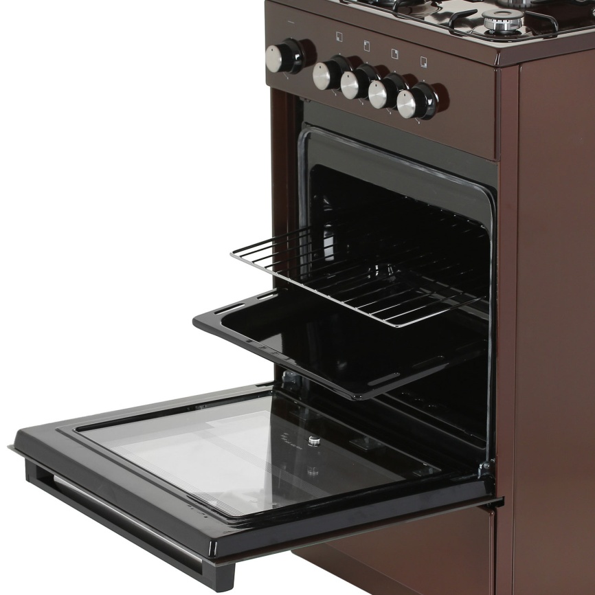 Газовая плита De luxe 5040.48г (щ)-014 50 см, 43 л, 4 конфорки, коричневый фото 6