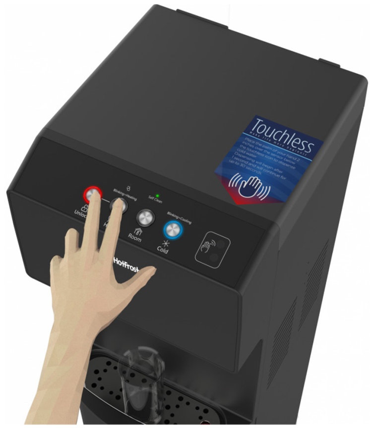 Кулер для воды HotFrost V450AMI black, черный с бесконтактной подачей воды фото 2