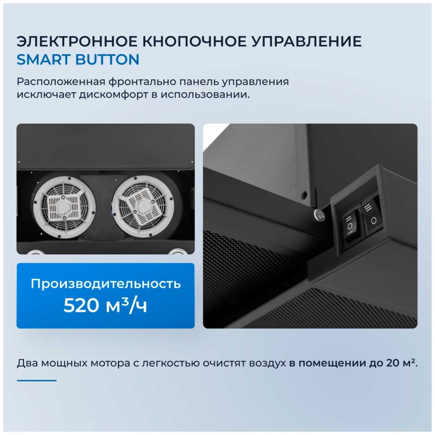 Вытяжка Zugel ZHT651GB черная фото 3