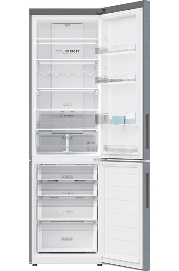 Двухкамерный холодильник Haier C2F637CXRGU1 No frost, серый металлик фото 3