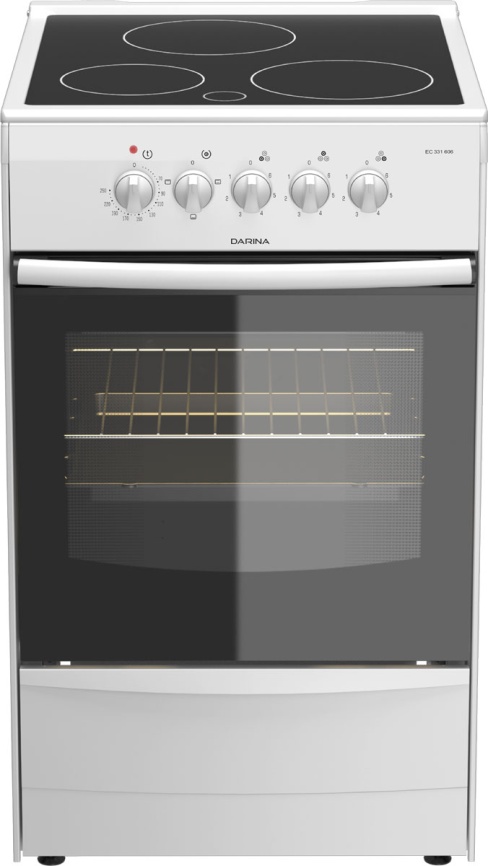 Электроплита Darina 1B EC 331 606 W 50 см, 50 л, 3 конфорки, белый фото 1