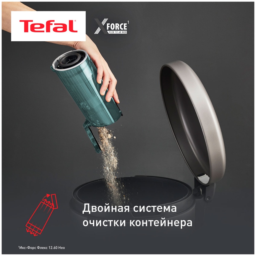Пылесос вертикальный Tefal X-Force Flex 12.60 Neo TY9L42WO, зеленый/серый фото 9