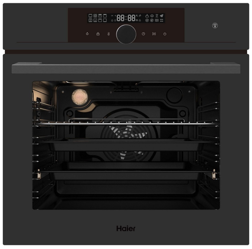 Электрический духовой шкаф Haier HOX-FP5RAGG 59 см, 76 л гриль конвекция, графит фото 1
