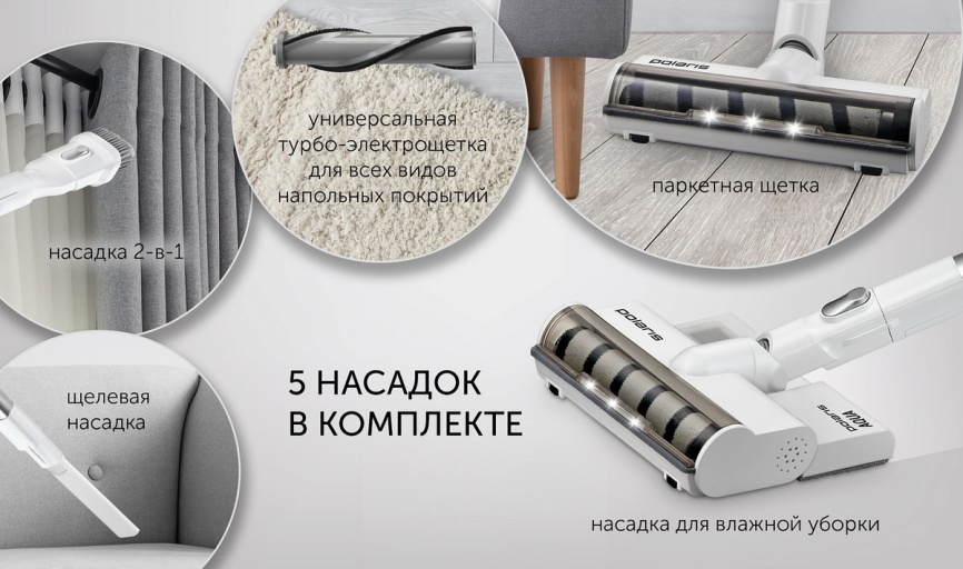 Пылесос вертикальный Polaris PVCS 7000 Energy WAY AQUA Белый фото 16
