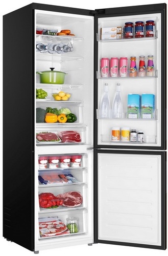Двухкамерный холодильник Haier C4F740CBXGU1 No frost, черный фото 3