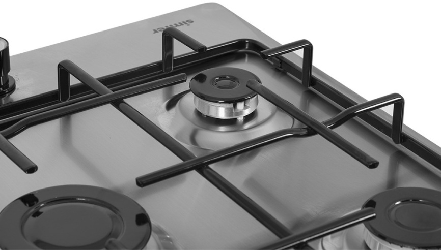 Газовая варочная панель Simfer H 45 V 30 M 411 45 см, 3 конфорки электроподжиг, серебристый фото 4