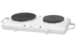 Настольная плита Clatronic DKP 3583 weiB 45 см, 2 конфорки, белый