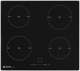Электрическая варочная панель De luxe IH6470P1/A-S01A (EVI5904.00) 59 см, 4 конфорки, черный