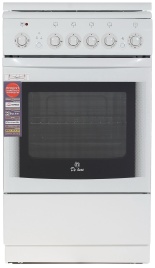 Комбинированная плита De luxe 506040.00 гэ 50 см, 54 л, 4 конфорки, белый