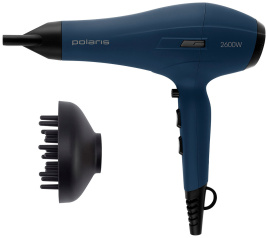 Фен Polaris PHD 2600ACi Salon Hair, 2600 Вт, диффузор, синий