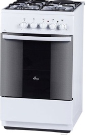 Комбинированная плита Flama RK 23-105 W 50 см, 50 л, 4 конфорки, белый