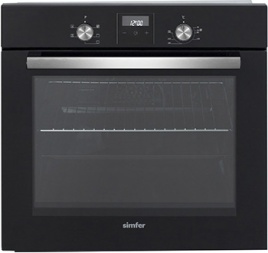 Электрический духовой шкаф Simfer B6EB56016 59 см, 58 л, гриль и конвекция, черный