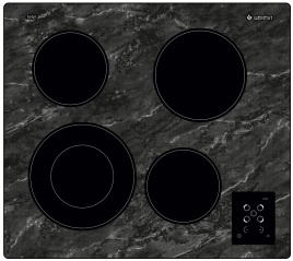 Электрическая варочная панель Gefest ЭС В СН 4231 К52 59 см, 4 конфорки стеклокерамика, черный