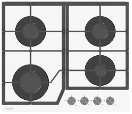 Газовая варочная панель Candy CHXG64CNW 58 см, 4 конфорки электроподжиг газконтроль, белый