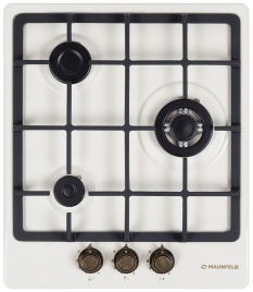 Газовая варочная панель Maunfeld EGHE.43.33 CBG.R/G 44 см, 3 конфорки электроподжиг газконтроль, белый