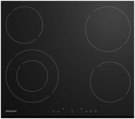 Электрическая варочная панель Hotpoint HR 6T2 B 59 см, 4 конфорки стеклокерамика, черный