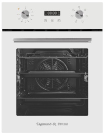 Электрический духовой шкаф Zigmund & Shtain E 145 W 45 см, 50 л гриль конвекция, белый