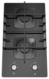 Газовая варочная панель Gefest ПВГ 2002 30 см, 2 конфорки электроподжиг газконтроль, черный