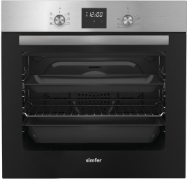 Электрический духовой шкаф Simfer B6EM56016 59 см, 58 л, гриль и конвекция, черное стекло