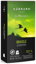Кофе молотый в капсулах Carraro BRASILE 52 г (система Nespresso)