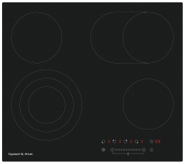 Электрическая варочная панель Zigmund & Shtain CN 38.6 B 59 см, 4 конфорки стеклокерамика, черный