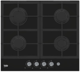 Газовая варочная панель Beko HILG 64235 S 59 см, 4 конфорки электроподжиг газконтроль, черный