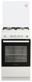 Газовая плита De luxe 5040.30г 50 см, 43 л, 4 конфорки, белый