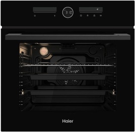 Электрический духовой шкаф Haier HOX-FT5AMTB 59 см, 76 л, гриль и конвекция, черный