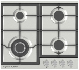 Газовая варочная панель Zigmund & Shtain G 14.6 S 58 см, 4 конфорки электроподжиг газконтроль, серебристый