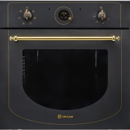 Электрический духовой шкаф De luxe 6006.05эшв-061 59 см, 58 л, гриль и конвекция, черный матовый