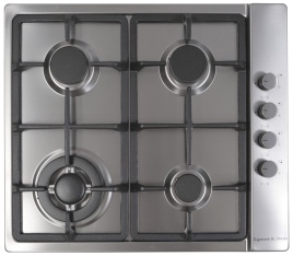 Газовая варочная панель Zigmund & Shtain GN 98.61 S 58 см, 4 конфорки электроподжиг газконтроль, серебристый