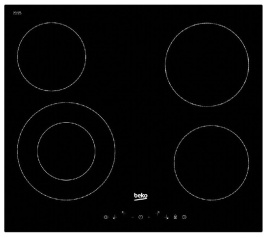 Электрическая варочная панель Beko HIC64402T 58 см, 4 конфорки стеклокерамика электроподжиг, черный