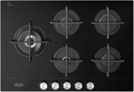 Газовая варочная панель De’Longhi NSL 575D NCM RUS 75 см, 5 конфорок электроподжиг газконтроль, черный