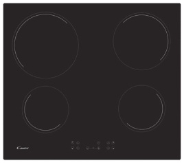 Электрическая варочная панель Candy CC 64 CH 59 см, 4 конфорки стеклокерамика, черный