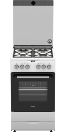 Комбинированная плита Darina PL 2303 1W 50 см, 50 л, 4 конфорки, белый, черный