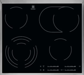 Электрическая варочная панель Electrolux EHF46547XK 57 см, 4 конфорки стеклокерамика, черный, серый металлик