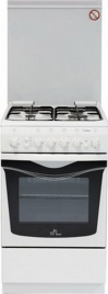 Газовая плита De luxe 506040.01г 50 см, 54 л, 4 конфорки, белый