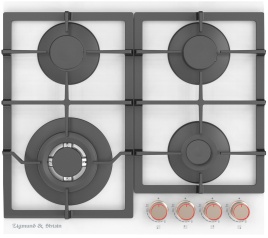 Газовая варочная панель Zigmund & Shtain MN 199.61 W 58 см, 4 конфорки электроподжиг газконтроль, белый