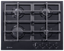 Газовая варочная панель De luxe TG4 750231 F - 075 60 см, 4 конфорки, черный