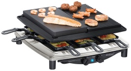 Раклетница Steba RC 4 PLUS DELUXE CHROM, 8 сковородок, плавная регулировка температуры