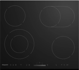 Электрическая варочная панель Hotpoint Электрическая варочная панель Hotpoint HR 6T5 B S, 6900 Вт, 4 конфорки Hi-Light