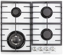Газовая варочная панель Zigmund & Shtain M 28.6 W 28 см, 4 конфорки электроподжиг газконтроль, белый
