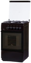 Газовая плита Flama FG 24022 B 50 см, 50 л, 4 конфорки, коричневый