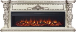 Каминокомплект Royal Flame Windsor 60 Слоновая кость с темной патиной с очагом Vision 60 LOG LED