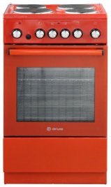 Электроплита De luxe 5004.16э-017 50 см, 43 л, 4 конфорки, коричнево-красный